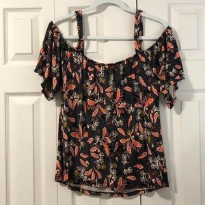 Patterned off the shoulder top